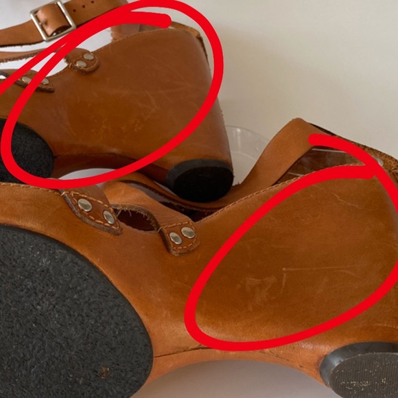 David Aaron leather strappy wedges - Picture 8 of 8